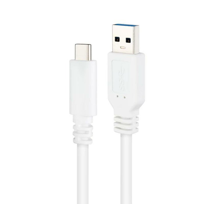 Nanocable Cable USB-C a USB-A 3.1 Gen2 10 Gbps 3A Blanco 0,5 m