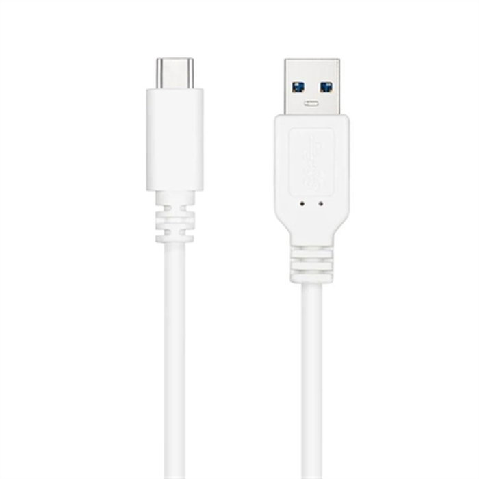 Nanocable Cable USB-C a USB-A 3.1 Gen2 10 Gbps 3A Blanco 0,5 m