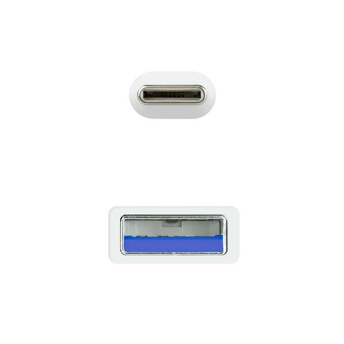 Nanocable Cable USB-C a USB-A 3.1 Gen2 10 Gbps 3A Blanco 0,5 m