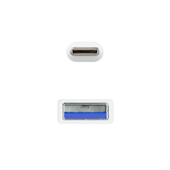 Nanocable Cable USB-C a USB-A 3.1 Gen 2, 0,5 m, Blanco Nanocable Cable USB-C a USB-A 3.1 Gen 2, 0,5 m, Blanco