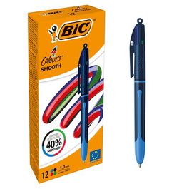 Boligrafo De 4 Colores Bic Smooth Drop (Set de 12)