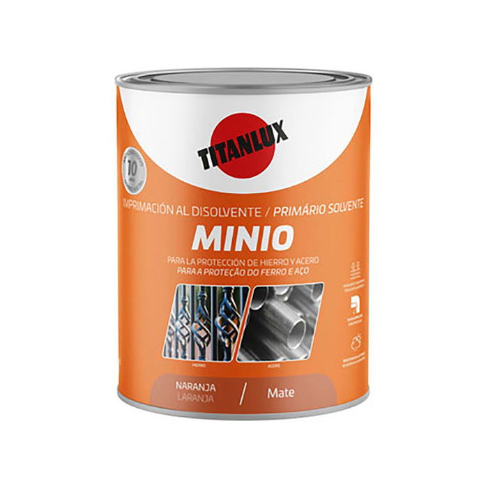 Titan Imprimación sintética antioxidante minio naranja mate 250 ml Titan Imprimación sintética antioxidante minio naranja mate 250 ml