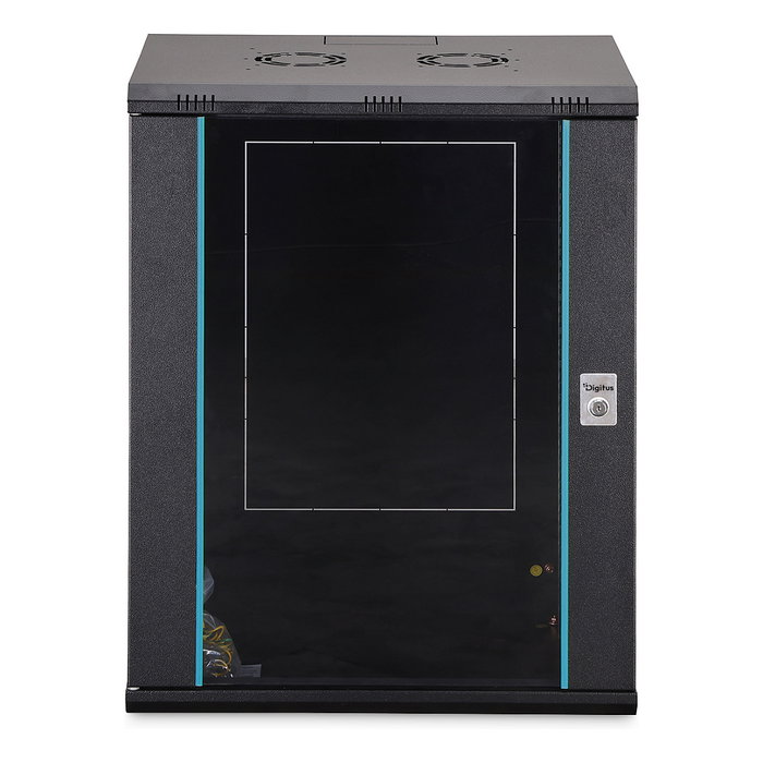 Digitus Caja de Rack Dynamic-N - Rack de Pared 16U (600x450x785 mm), Cristal Frontal, Con Rieles y Kit de Montaje