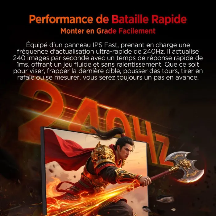 HKC Monitor Gaming 27" FHD 240Hz IPS 1ms G27H3D - Monitor para PC Gamer