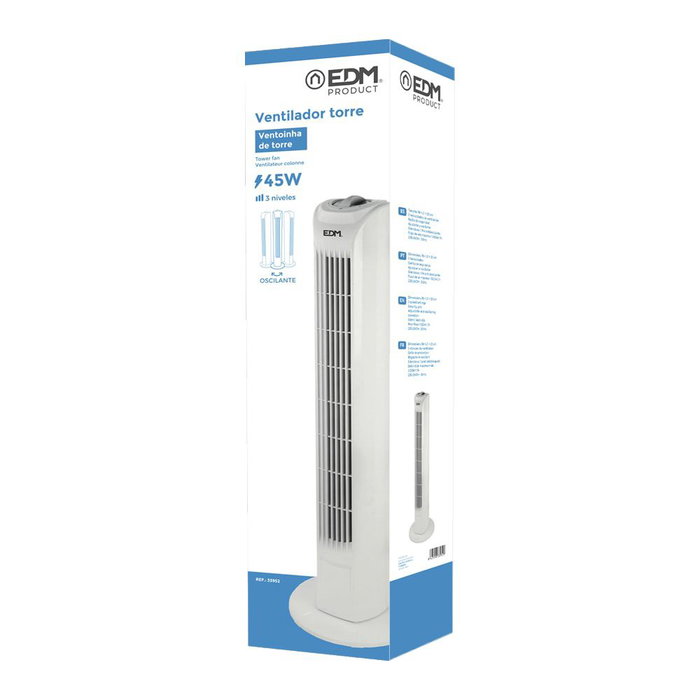 Edm Ventilador de torre blanco 45 W