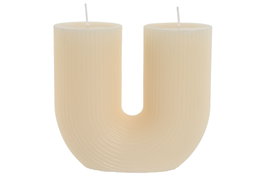 DKD Home Decor Vela de Cera Parafina Crema