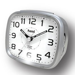 SAMI Despertador Digital con Alarma, Luz LED y Números Luminosos - Plata