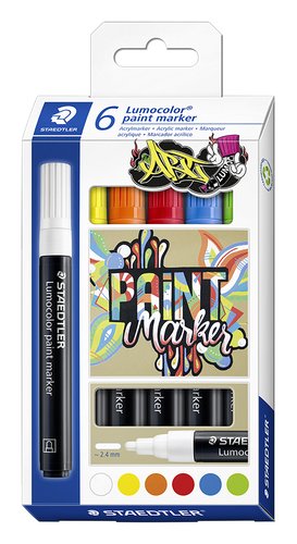 Staedtler Marcador Acrílico Lumocolor 349 Permanente Estuche de 6 Unidades Staedtler Marcador Acrílico Lumocolor 349 Permanente Estuche de 6 Unidades