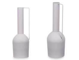 Giftdecor Jarron Acero Alto Gris Pastel 13x39x13cm (Set de 6)