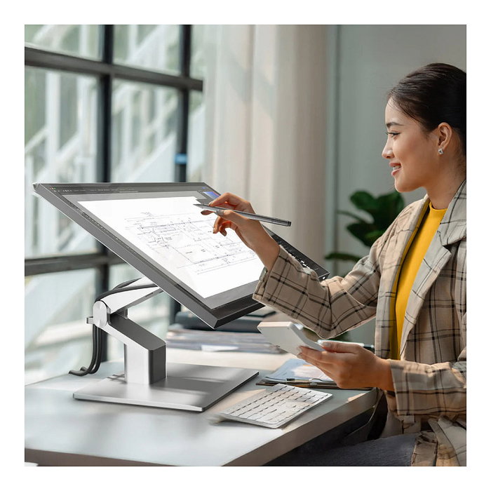 ALOGIC Clarity Fold Touch 27" 4K Ultra HD Monitor Táctil, Webcam 8MP, 65W USB-C, Negro Plata