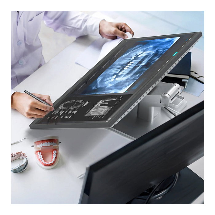 ALOGIC Clarity Fold Touch 27" 4K Ultra HD Monitor Táctil, Webcam 8MP, 65W USB-C, Negro Plata