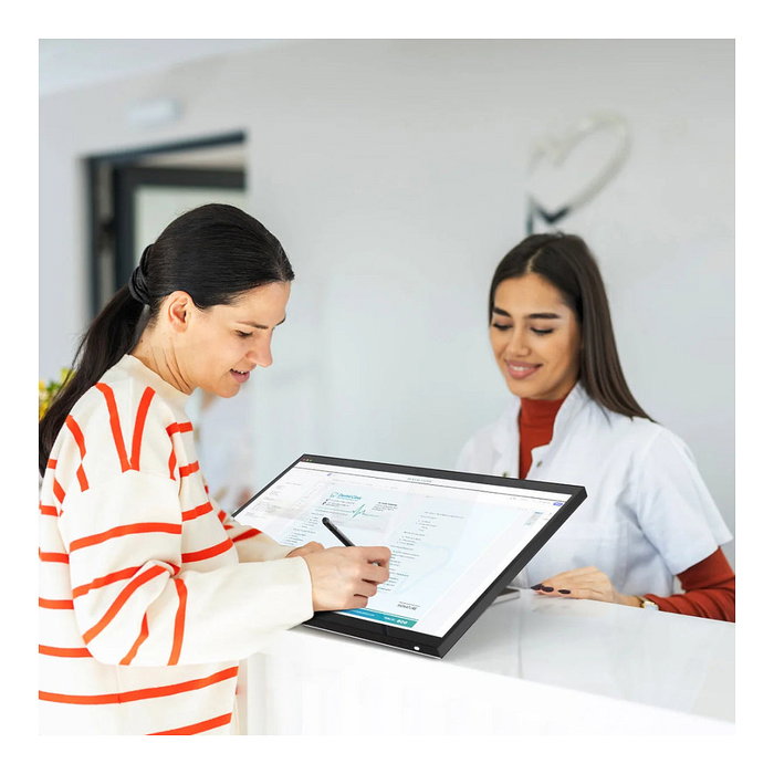 ALOGIC Clarity Fold Touch 27" 4K Ultra HD Monitor Táctil, Webcam 8MP, 65W USB-C, Negro Plata