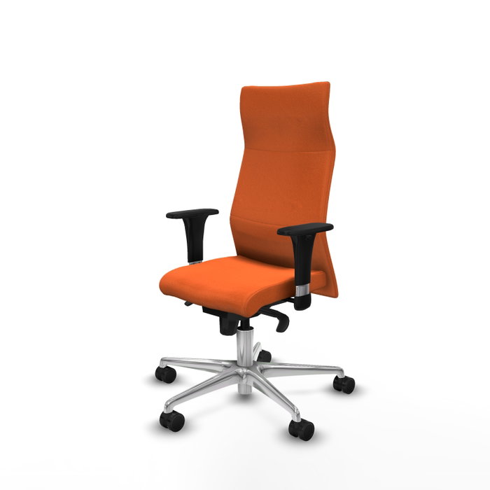 PIQUERAS Y CRESPO Sillón Albacete Naranja con Mecanismo Sincro y Base de Aluminio