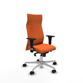 PIQUERAS Y CRESPO Sillón Albacete Naranja con Mecanismo Sincro y Base de Aluminio