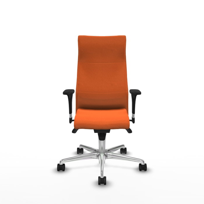 PIQUERAS Y CRESPO Sillón Albacete Naranja con Mecanismo Sincro y Base de Aluminio