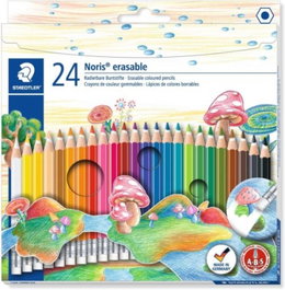 STAEDTLER Estuche 24 Lápices de Colores Borrables Noris 144 Surtidos