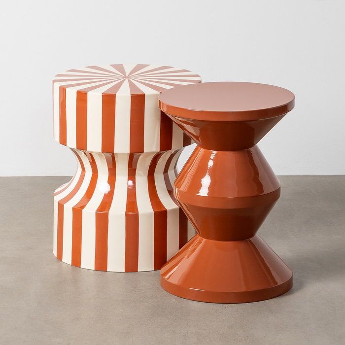 Ixia Mesa Auxiliar Terracota Metal Decoración