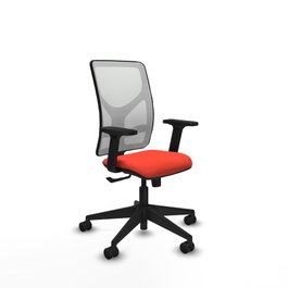 PIQUERAS Y CRESPO Silla de oficina Motilla con mecanismo Sincro, Naranja oscuro y Blanco
