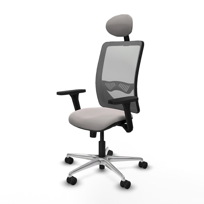 PIQUERAS Y CRESPO Silla de oficina Zulema con mecanismo Sincro, Blanco y Gris PIQUERAS Y CRESPO Silla de oficina Zulema con mecanismo Sincro, Blanco y Gris