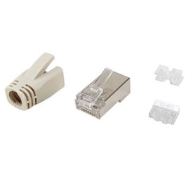 Equip 121182 Conectores RJ45 Cat 6A Blindados para Cable Ethernet, 100 Unidades, Chapados en Oro