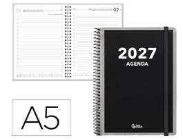 Liderpapel Agenda de oficina 2027 día por página A5 espiral bilingüe