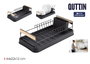 Inde Escurreplatos de Metal con Bandeja y Asas de Madera Quttin 44,8 x 22,6 x 11,9 cm (6 Unidades)
