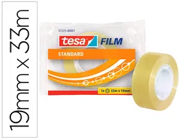 Tesa Cinta Adhesiva Standard Transparente 33 mt x 19 mm Uso Embalar