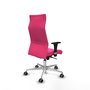 PIQUERAS Y CRESPO Sillón Albacete con mecanismo Sincro, Similpiel Rosa, Base Aluminio y Brazos 1D