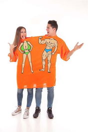 Creaciones Llopis Disfraz Adulto Camiseta Doble "Vamos A La Playa" Talla L