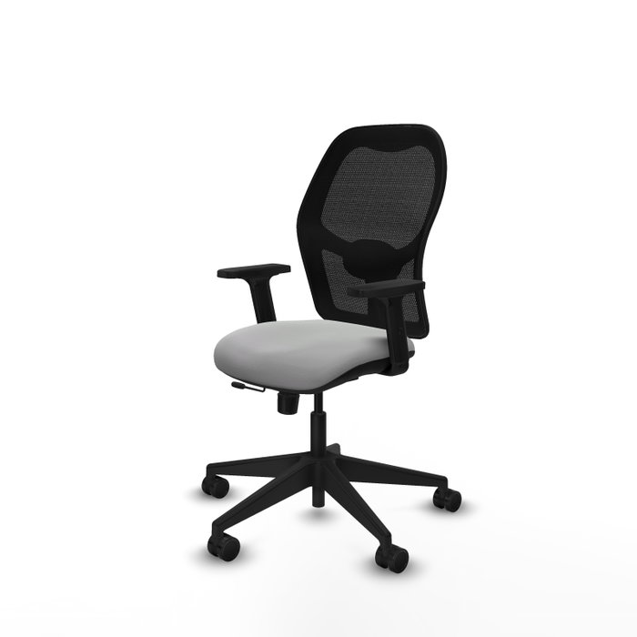 PIQUERAS Y CRESPO Silla de oficina Alocén traslack malla negra y similpiel gris claro PIQUERAS Y CRESPO Silla de oficina Alocén traslack malla negra y similpiel gris claro