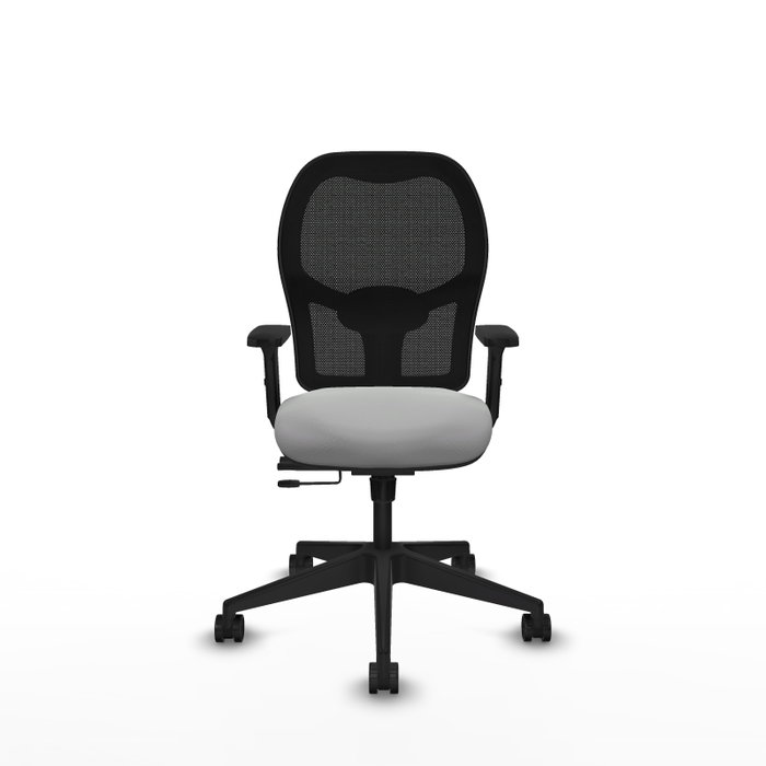 PIQUERAS Y CRESPO Silla de oficina Alocén traslack malla negra y similpiel gris claro PIQUERAS Y CRESPO Silla de oficina Alocén traslack malla negra y similpiel gris claro