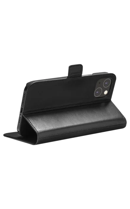Dbramante1928 Copenhagen Slim - Funda cartera con tapa de cuero Napa para Apple iPhone 14 Plus/14 Max, Negro, 17 cm (6.7"), con soporte, RFID y carga inalámbrica
