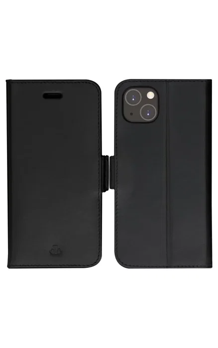 Dbramante1928 Copenhagen Slim - Funda cartera con tapa de cuero Napa para Apple iPhone 14 Plus/14 Max, Negro, 17 cm (6.7"), con soporte, RFID y carga inalámbrica