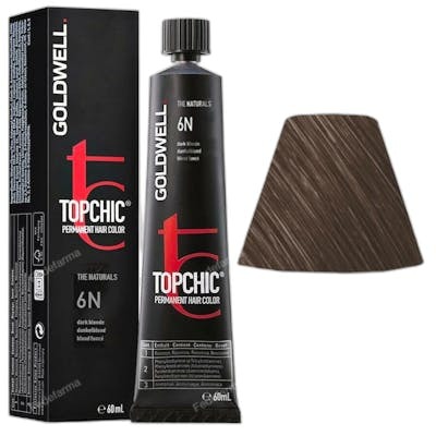 Goldwell TopChic 6N Dark Blonde Tinte permanente para el cabello 60 ml