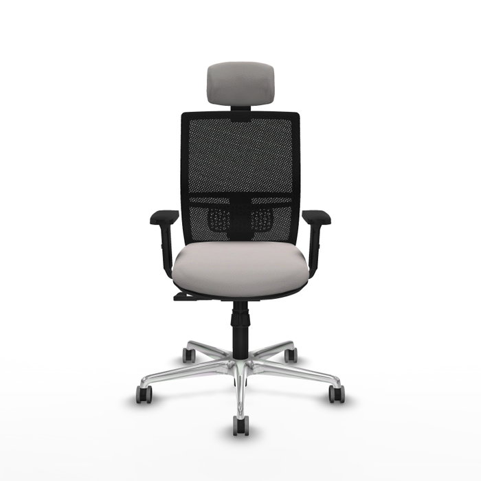 PIQUERAS Y CRESPO Silla de oficina Yunquera con mecanismo Sincro, Blanco y Negro