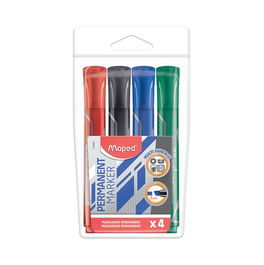 Marcador Permanente Maped Jumbo Biselado Bolsa De 4 (Set de 12)