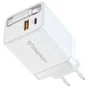 Energy Sistem Cargador GaN 20W con Cable USB-C Retráctil y Puerto USB-A Blanco