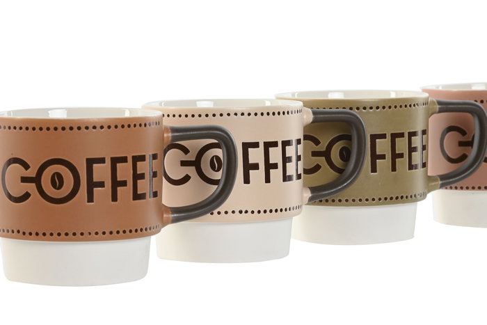DKD Home Decor Taza Cerámica Verde Musgo y Terracota, Coffee, Porcelana, New Bone, 9 x 8.6 x 13 cm (12 Unidades) DKD Home Decor Taza Cerámica Verde Musgo y Terracota, Coffee, Porcelana, New Bone, 9 x 8.6 x 13 cm (12 Unidades)