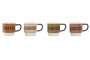 DKD Home Decor Taza Cerámica Verde Musgo y Terracota, Coffee, Porcelana, New Bone, 9 x 8.6 x 13 cm (12 Unidades)