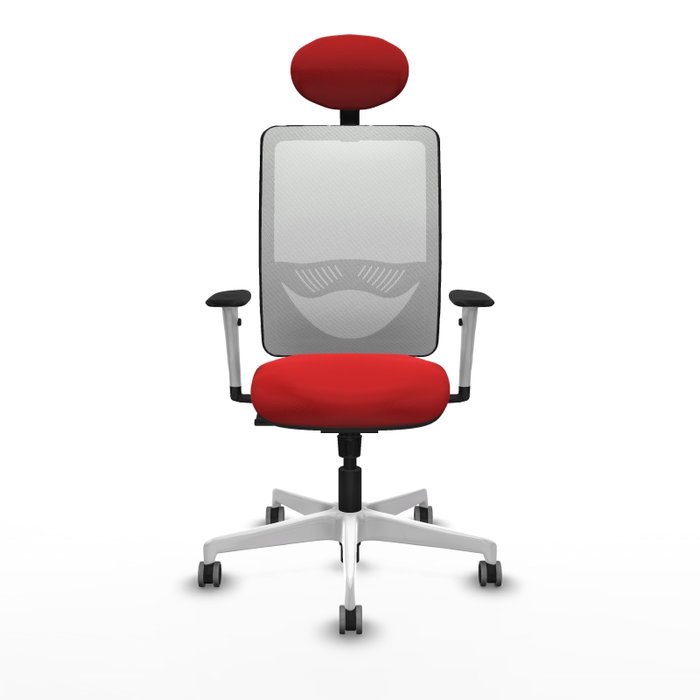 PIQUERAS Y CRESPO Silla de oficina Zulema con Mecanismo Sincro Rojo y Blanco