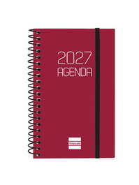 Finocam Agenda Anual 2027 Catalán Espiral Basic Opaque Bordeus