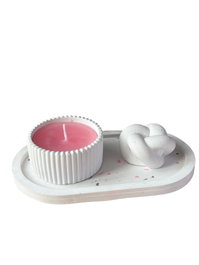Aberto Design Juego de Velas de Concreto 28ST Rosa y Blanco para Decoración del Hogar y Ambiente Relajante
