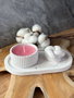 Aberto Design Juego de Velas de Concreto 28ST Rosa y Blanco para Decoración del Hogar y Ambiente Relajante
