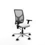 PIQUERAS Y CRESPO Silla de oficina Motilla con mecanismo Sincro/Traslack, Blanco y Gris