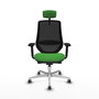PIQUERAS Y CRESPO Silla de oficina Mardos con mecanismo Sincro/Traslack, Verde y Negro