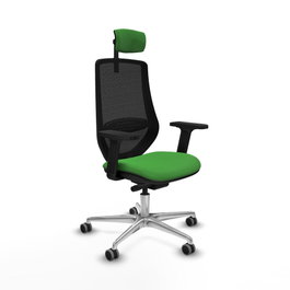 PIQUERAS Y CRESPO Silla de oficina Mardos con mecanismo Sincro/Traslack, Verde y Negro