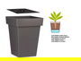 Ibergarden Maceta Cuadrada Gris Con Reserva De Agua 51 cm Alto x 37 cm Ancho x 37 cm Largo 48 L (Set de 6)