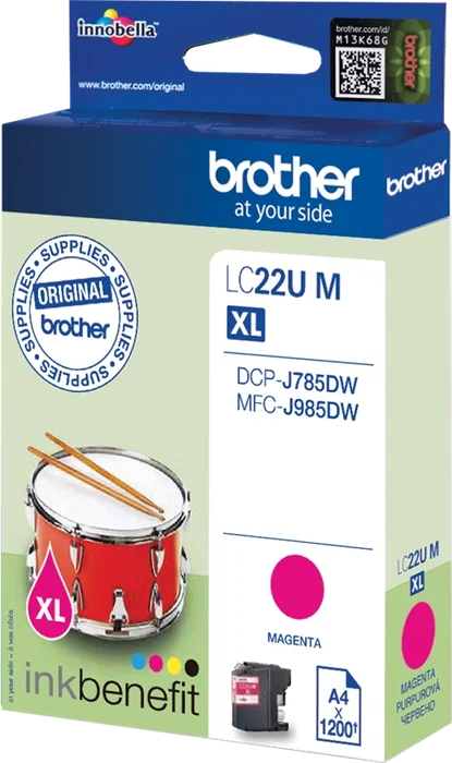 Brother LC22UM Cartucho de tinta magenta Original 1200 páginas Brother LC22UM Cartucho de tinta magenta Original 1200 páginas