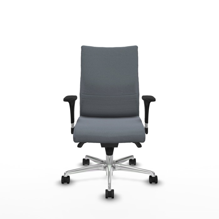 PIQUERAS Y CRESPO Silla Albacete Confidente con Mecanismo Sincro, Tela Gris y Base de Aluminio