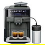 Siemens TE657F09DE EQ.6 plus extraKlasse Cafetera Superautomática espresso 19 bar, Molinillo, Espumador, 1.7L, 3 Temperaturas, Pantalla Táctil, Dark Inox/Acero Inoxidable